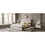 Full size Upholstered Platform bed with Four Drawers, Antique Curved Headboard, Linen Fabric, Beige (without mattress) AA20677980B