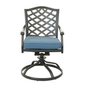 Dining Swivel Chair, Sapphire Blue, Set of 2 ABQ-AHF-LD15727-11-YB009