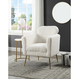 ACME Connock Accent Chair, White Faux Sherpa AC00124