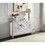 ACME Olisa Console Table in Stone Grain, White & Gold Finish AC00283