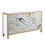 ACME Olisa Console Table in Stone Grain, White & Gold Finish AC00283