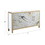 ACME Olisa Console Table in Stone Grain, White & Gold Finish AC00283