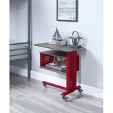 Acme Cargo Accent Table with Wall Shelf in Red AC00361