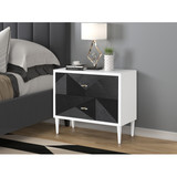 ACME Dubni Accent Table in White & Black Finish AC00394