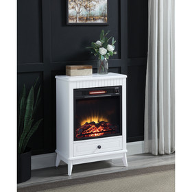 Acme Hamish Fireplace in White Finish AC00850