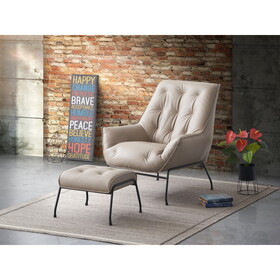 ACME Zusa Accent Chair, Khaki Top Grain Leather AC02381