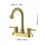 Brushed Gold 4 inch 2 Handle Centerset Lead-Free Bathroom Faucet, Swivel Spout with Copper Pop Up Drain and 2 Water Supply Lines B-2805-4BG