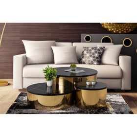 Style 3PC CT805-3 Coffee Table Set in Gold B009127704