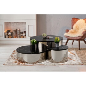 Style 3PC CT805-3 Coffee Table Set in Silver B009127705