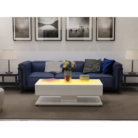 Emma & Contemporary Style with LED Coffee Table Made with Wood & Glossy Finish B009136640