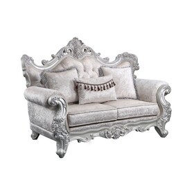 Melrose Traditional Loveseat champagne with silver brush B009138494