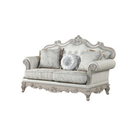 Tuscan Traditional Style Loveseat Made with Wood in silver B009138505