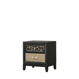 Selena Modern & Contemporary Nightstand Made with Wood in Black and Natural B009139127