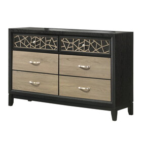 Selena Modern & Contemporary Dresser Made with Wood in Black and Natural B009139128