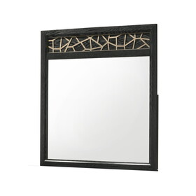 Selena Modern & Contemporary Mirror Made with Wood in Black and Natural B009139129