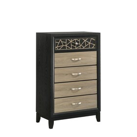 Selena Modern & Contemporary Chest Made with Wood in Black and Natural B009139130