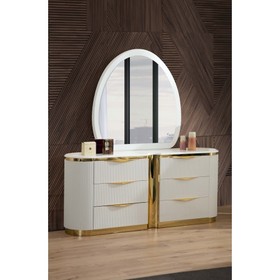 Laura Gold Detailed Dresser made with Wood in White B00955980