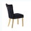 Eva 2 Piece Gold Legs Dining Chairs Finished with Velvet Fabric in Black