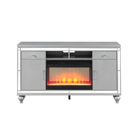 Sterling TV Stand with Electric Fireplace in Silver B00969705