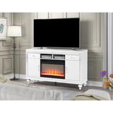 Sterling TV Stand with Electric Fireplace in White B00969706