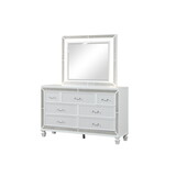 Crystal Dresser Made with Wood Finished in White B00970958