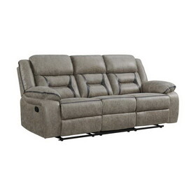 Denali Faux Leather Upholstered Sofa Made with Wood Finished in Gray B00977493