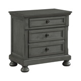 Jackson Modern Style 2-Drawer Nightstand Made with Wood & Rustic Gray Finish B009P152359