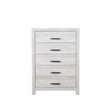 Denver Modern Style 5-Drawer Chest Made with Wood in Gray B009P152659