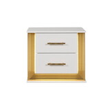 Obsession Contemporary Style 2-Drawer Nightstand Made with Wood & Gold Finish B009P152663