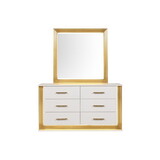 Obsession Contemporary Style 6-Drawer Dresser Made with Wood & Gold Finish B009P152664