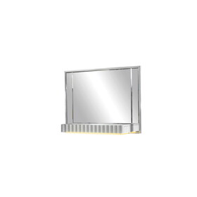 Da Vinci Modern Style Mirror Made with Wood in Gray B009P155261