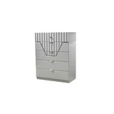 Da Vinci Modern Style 5-Drawer Chest Made with Wood in Gray B009P155263