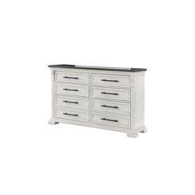 Faith Transitional Style 8- Drawer Dresser Made with Wood in Antique White B009P155294
