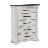 Faith Transitional Style 5-Drawer Chest Made with Wood in Antique White B009P155297