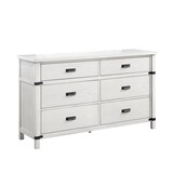 Loretta Modern Style 6- Drawer Dresser Made with Wood in Antique White B009P155304