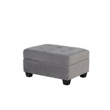 Omega Velvet Upholstery Contemporary Ottoman with Storage Made with Wood Gray B009P169822