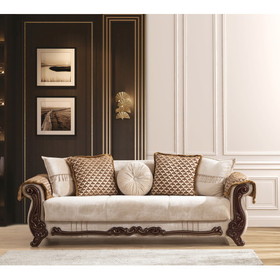 Carmen Sofa Finished with Chenille Upholstery in Beige Color B009S00972