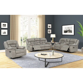 Denali Faux Leather Upholstered 2 pc Sofa Set Made with Wood Finished in Gray B009S00994
