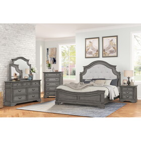 Grace Queen 5 pc Bedroom Set in Gray B009S00998