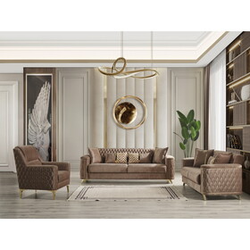 Luna 3pc Modern Living Room Set in Copper B009S01052