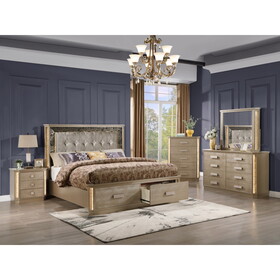Medusa King 5PC Bedroom set Made with Wood in Gold B009S01074