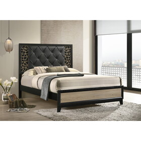 Selena Modern & Contemporary King Bed Made with Wood in Black and Natural B009S01084