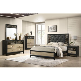 Selena Modern & Contemporary King 4PC Bedroom set Made with Wood in Black and Natural B009S01085