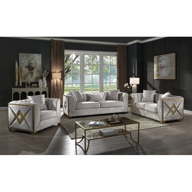 Velencia 3pc Living Room Set in Cream B009S01091