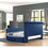 Maya Modern Style Crystal Tufted King 4PC Bed room set Made with wood in Blue B009S01115