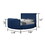 Maya Modern Style Crystal Tufted King 4PC Bed room set Made with wood in Blue B009S01115