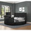 Maya Crystal Tufted King 5 pc Vanity Bedroom Set Made with Wood in Black B009S01131