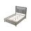 Kenzo Modern Style King Bed Made with Wood & LED Headboard with bookshelf in Gray B009S01143