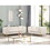 Contempo 2pc Living Room Set Made with Wood in Cream B009S01154