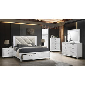 Prism Modern Style King 4PC Bedroom Set with LED Accents & V-Shaped handles B009S01226